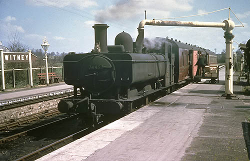 7445 taking water at Witney 15 April 1962