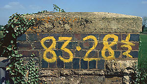 Mileage on the bridge at Kelmscott & Langford